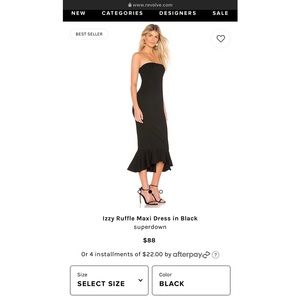 Superdown Izzy Ruffle Maxi Dress 🖤